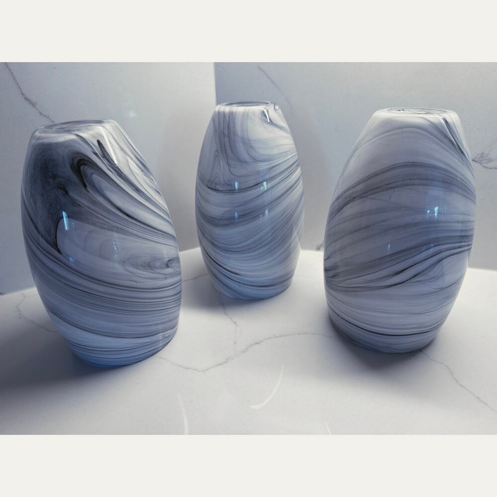 Set of 3 Gray Swirl Replacement Shades Mini Pendant Light Fixtures
